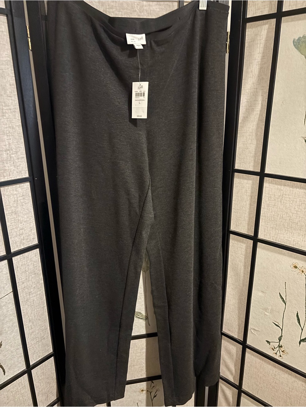 J Jill Dark Charcoal Wide Leg Knit Pants